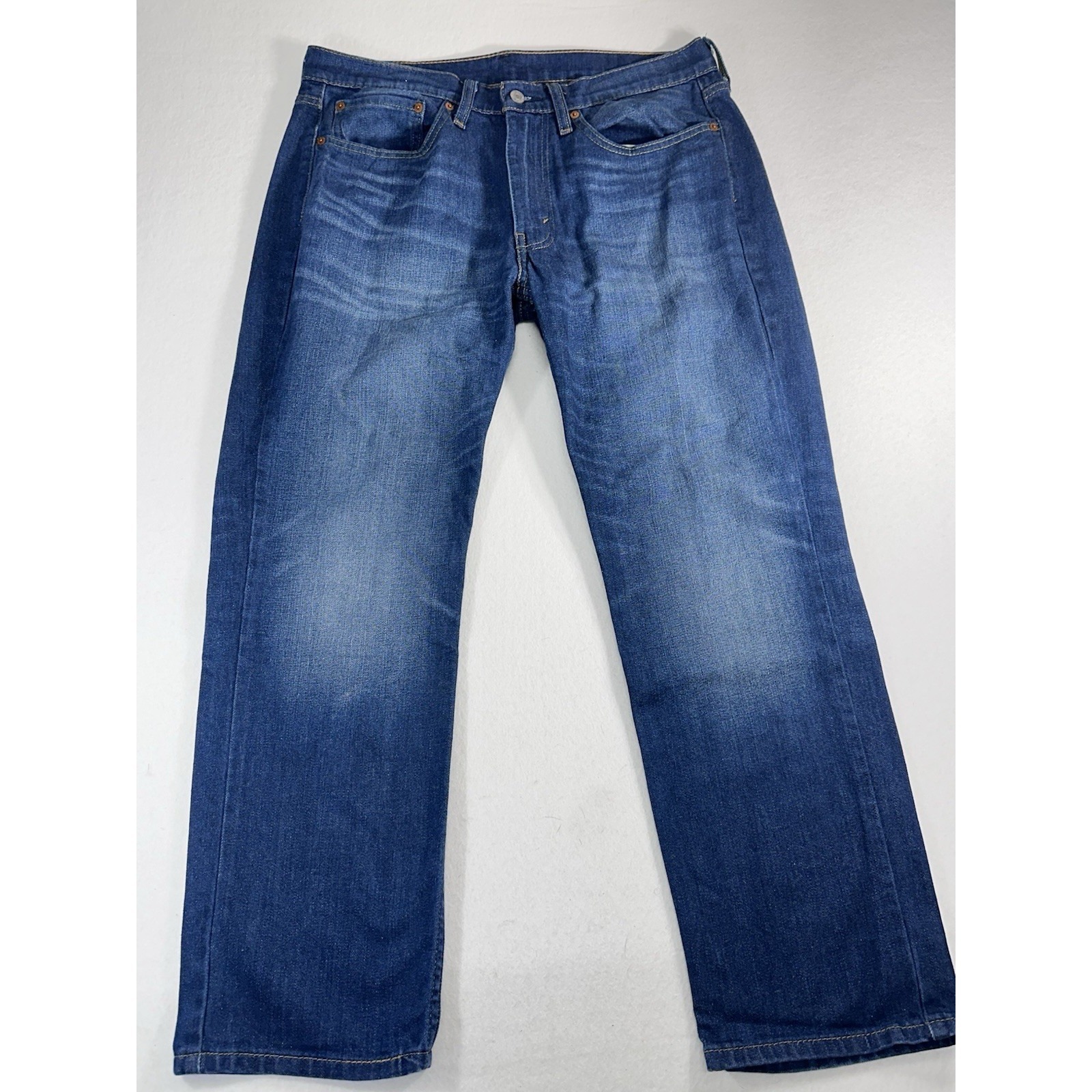 Levi's 514 Straight Fit Mens Jeans 34x30 Blue Denim Medium Wash Stretch 514-1302